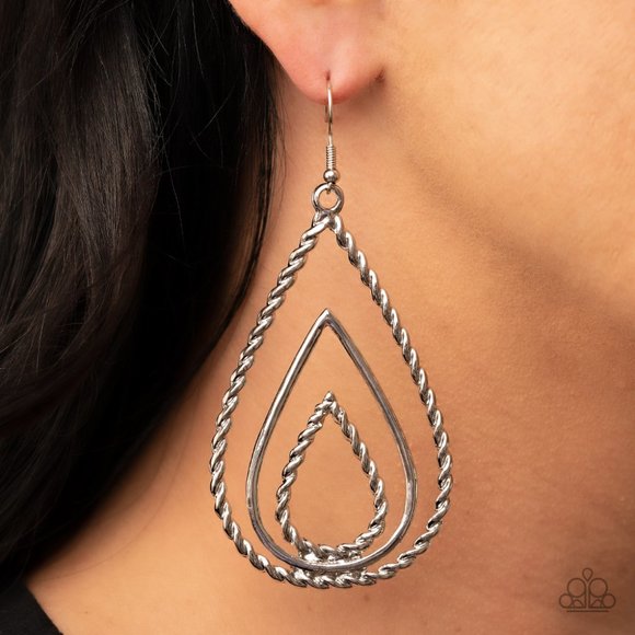 paparazzi Jewelry - Tastefully Twisty - Silver Earrings